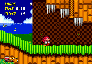 Knuckles in Sonic 2 Green Hill Zone V0.1 ROM Download for 